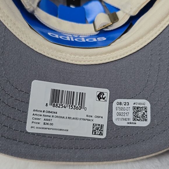 NWT Adidas Relaxed Strap-Back Hat White / Cream OS - Picture 6 of 6